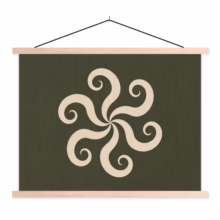 Stoffbild - Muster – Spirale – Abstrakt – Modern – Grün — 1