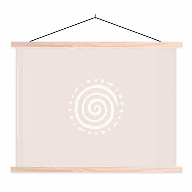 Stoffbild - Symbol – Spirale – Abstrakt – Minimalistisch – Beige — 1