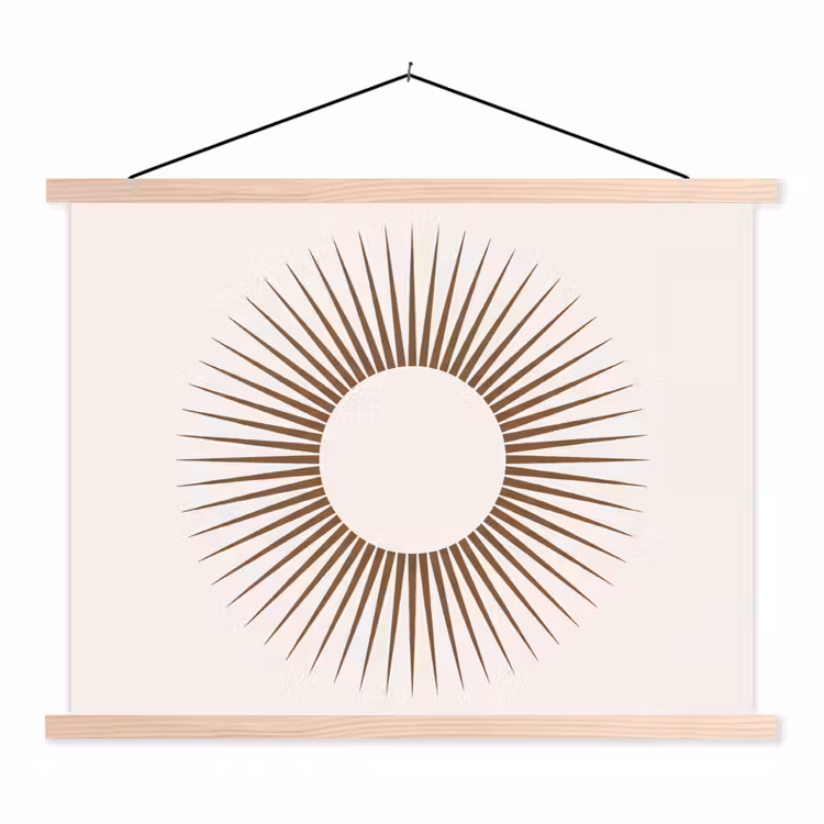 Stoffbild - Zusammenfassung – Sonne – Symbol – Modern – Beige — 1
