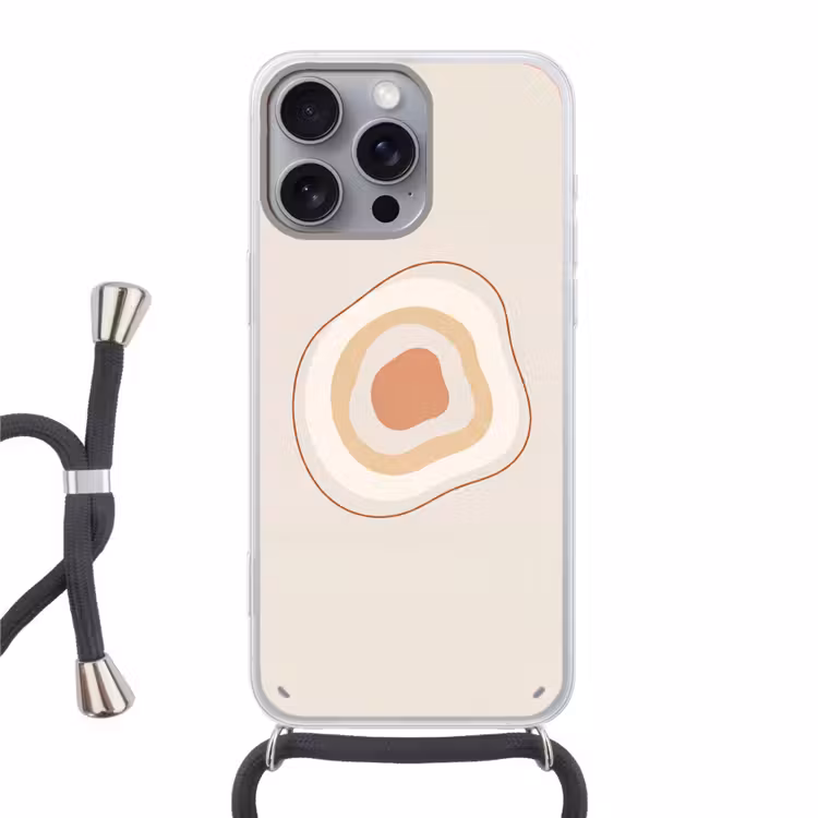 Handyhülle mit Band - Abstrakt – Organisch – Modern – Beige – Kunst — 1