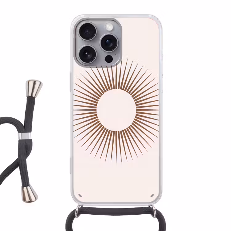 Handyhülle mit Band - Zusammenfassung – Sonne – Symbol – Modern – Beige — 1
