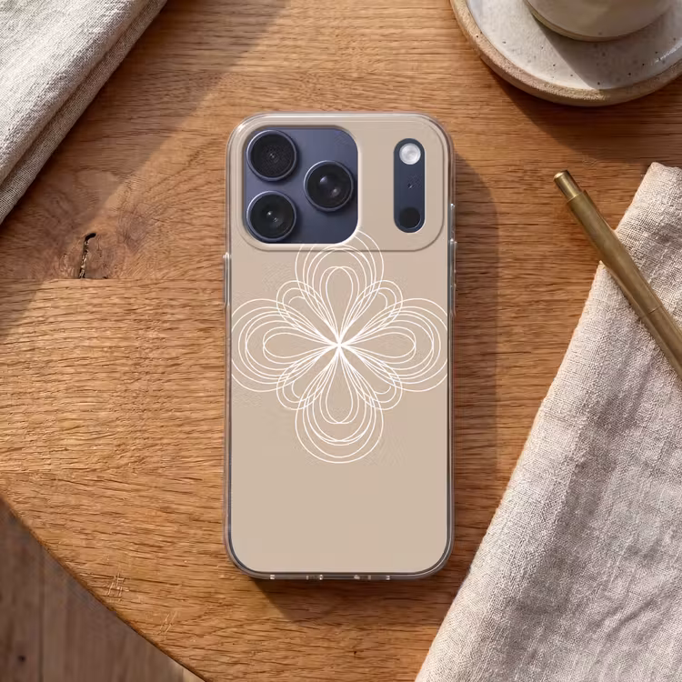 Handyhülle - Muster – Linien – Abstrakt – Minimalistisch – Beige — 2