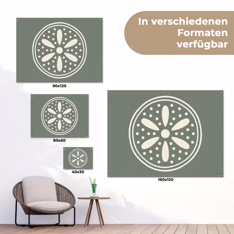 Gartenposter - Muster – Kreis – Abstrakt – Grün – Dekoration — 6