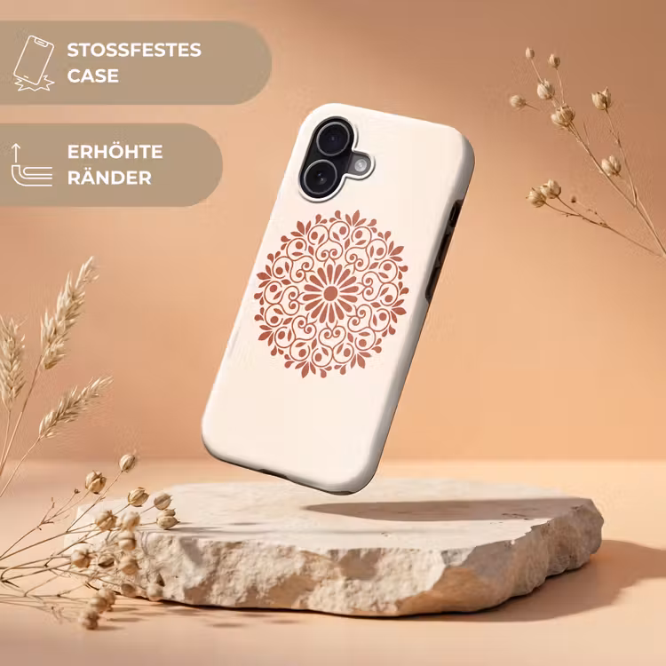 Handyhülle Toughcase - Dekoration – Kreis – Symmetrisch – Modern – Rotbraun — 5