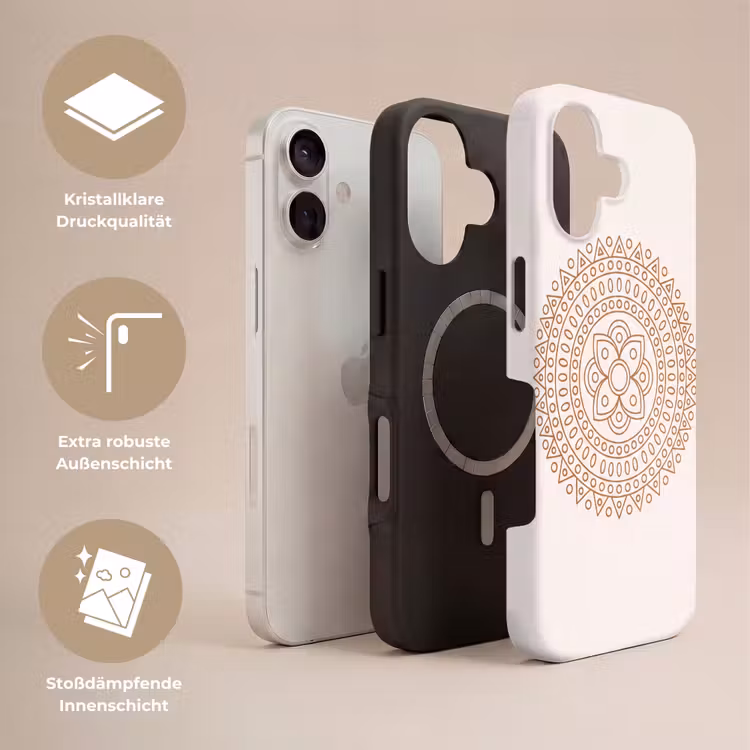 Handyhülle Toughcase - Mandala – Geometrisch – Abstrakt – Orientalisch – Braun — 3