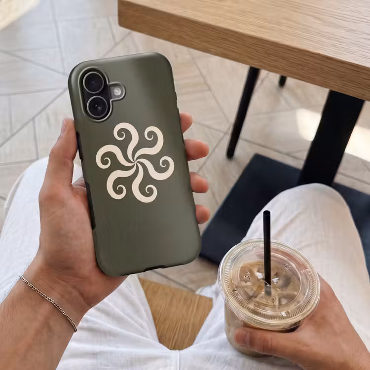Handyhülle Toughcase - Muster – Spirale – Abstrakt – Modern – Grün — 4