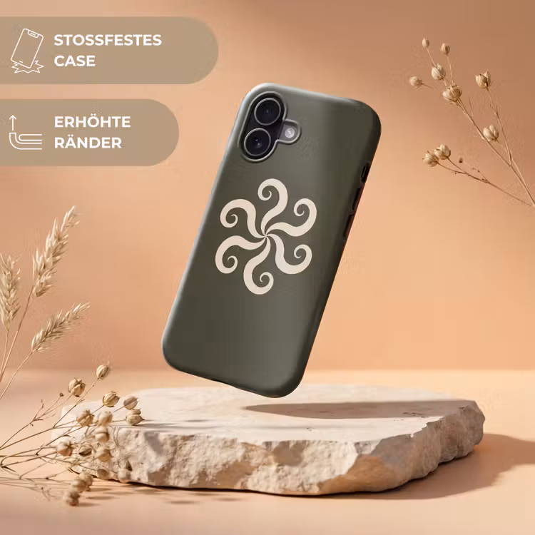 Handyhülle Toughcase - Muster – Spirale – Abstrakt – Modern – Grün — 5