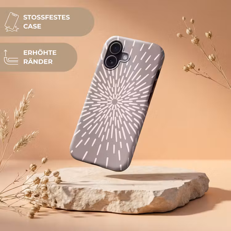 Handyhülle Toughcase - Muster – Strahlen – Abstrakt – Modern – Grau — 5