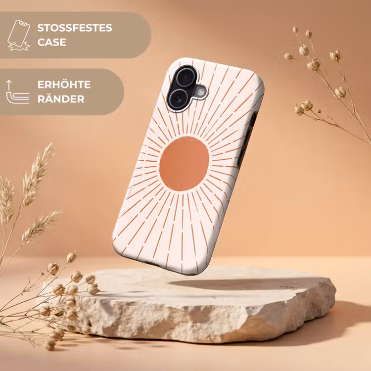 Handyhülle Toughcase - Sonne – Strahlen – Abstrakt – Terrakotta – Modern — 5