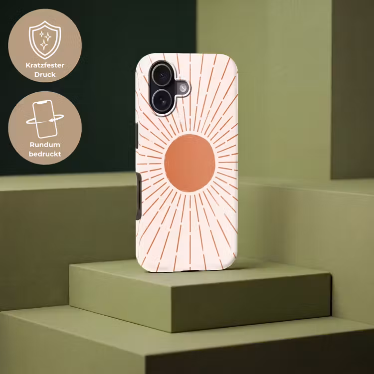 Handyhülle Toughcase - Sonne – Strahlen – Abstrakt – Terrakotta – Modern — 7