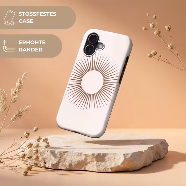 Handyhülle Toughcase - Zusammenfassung – Sonne – Symbol – Modern – Beige — 5