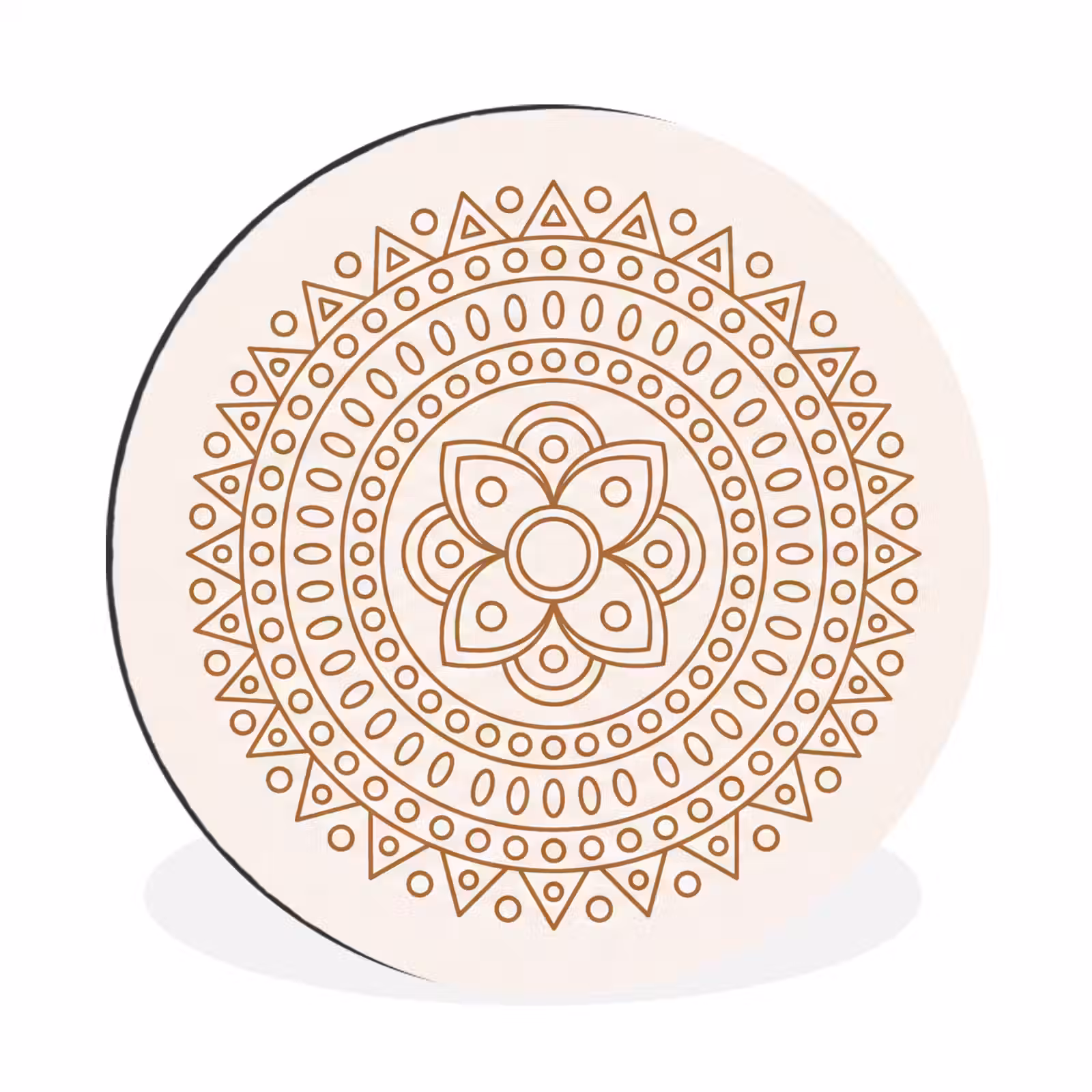 Alu-Dibond-Bild Rund - Mandala – Geometrisch – Abstrakt – Orientalisch – Braun — 1