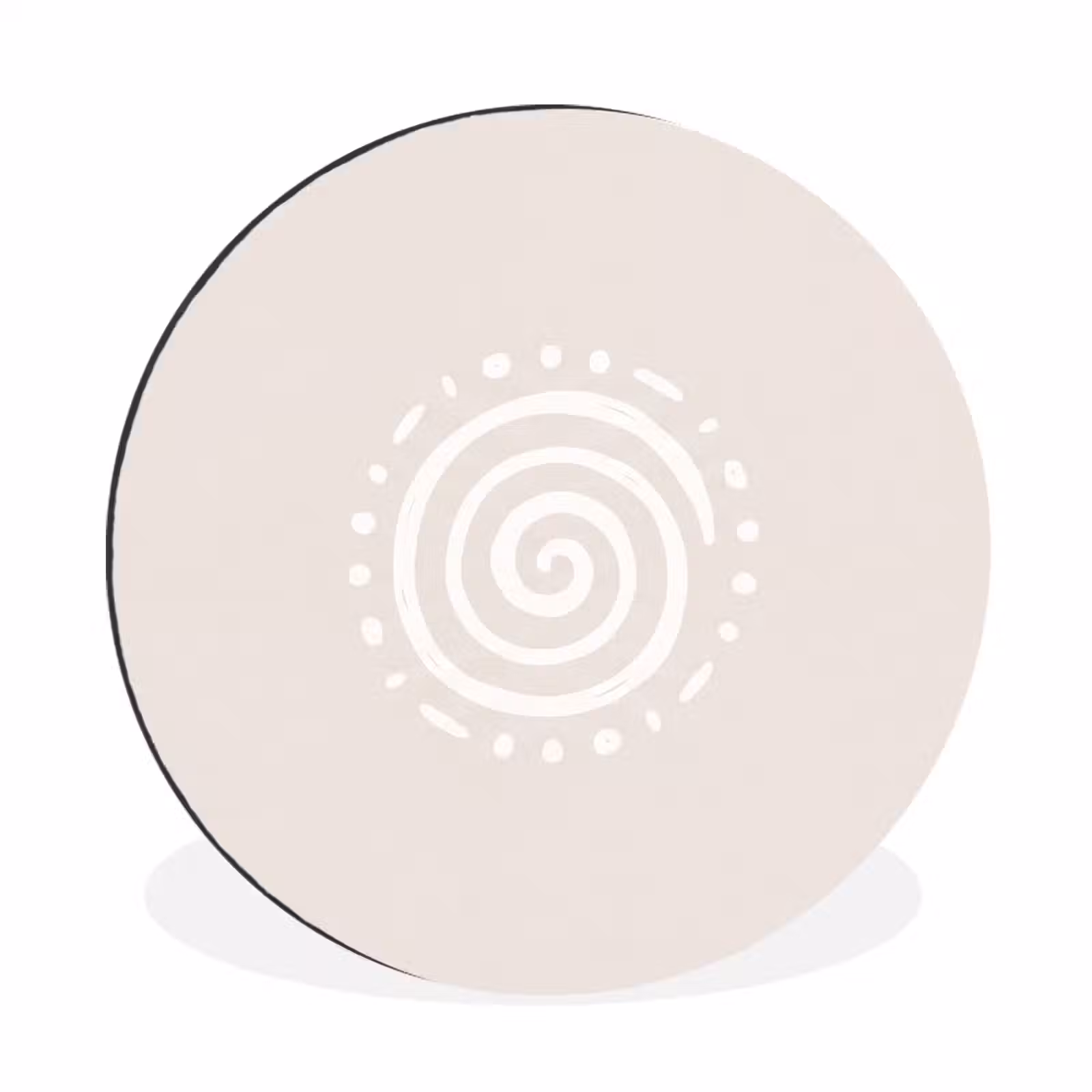 Alu-Dibond-Bild Rund - Symbol – Spirale – Abstrakt – Minimalistisch – Beige — 1