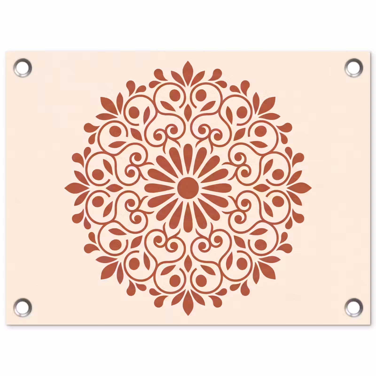 Gartenposter - Dekoration – Kreis – Symmetrisch – Modern – Rotbraun — 1