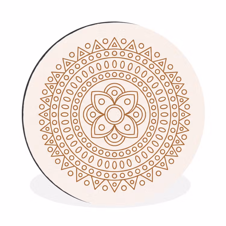 Alu-Dibond-Bild Rund - Mandala – Geometrisch – Abstrakt – Orientalisch – Braun — 1