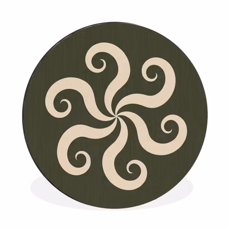 Alu-Dibond-Bild Rund - Muster – Spirale – Abstrakt – Modern – Grün — 1