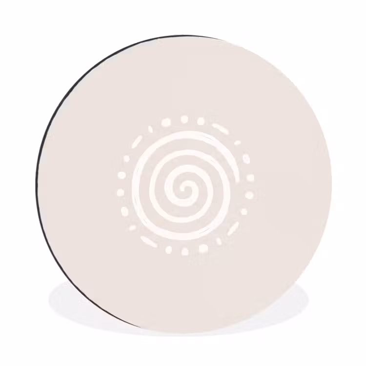 Alu-Dibond-Bild Rund - Symbol – Spirale – Abstrakt – Minimalistisch – Beige — 1