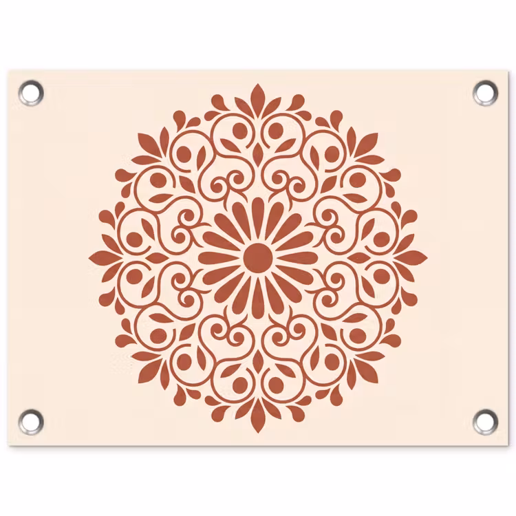 Gartenposter - Dekoration – Kreis – Symmetrisch – Modern – Rotbraun — 1