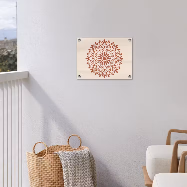 Gartenposter - Dekoration – Kreis – Symmetrisch – Modern – Rotbraun — 5