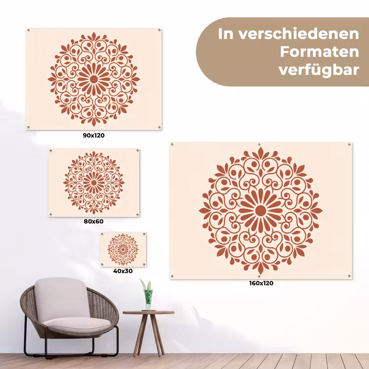 Gartenposter - Dekoration – Kreis – Symmetrisch – Modern – Rotbraun — 6