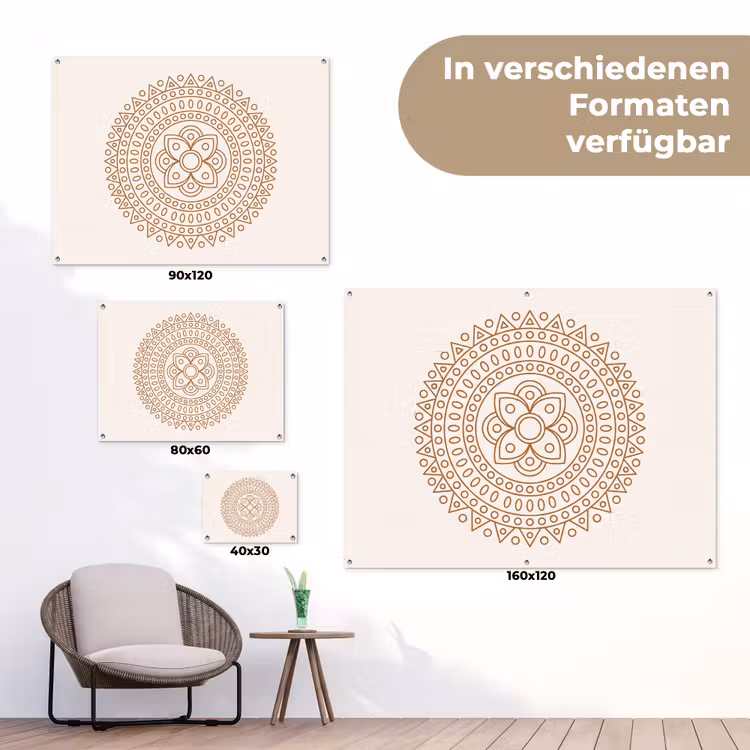 Gartenposter - Mandala – Geometrisch – Abstrakt – Orientalisch – Braun — 6