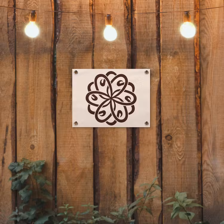 Gartenposter - Muster – Knopf – Abstrakt – Modern – Braun — 2