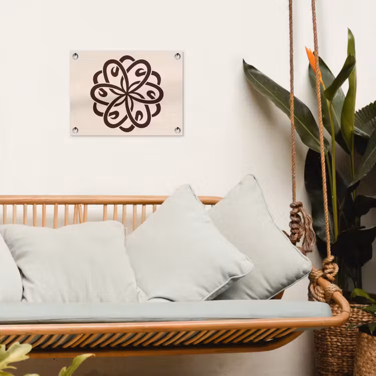 Gartenposter - Muster – Knopf – Abstrakt – Modern – Braun — 4
