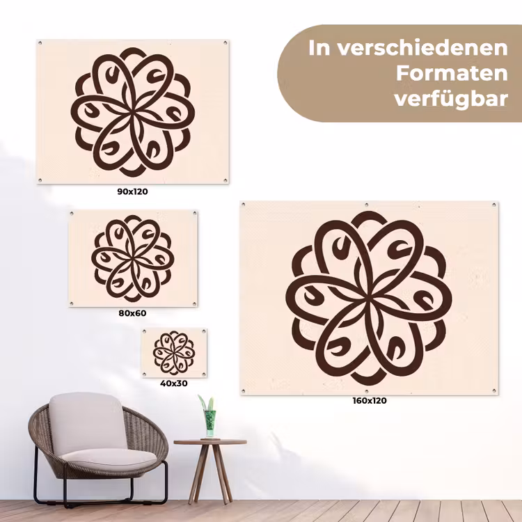 Gartenposter - Muster – Knopf – Abstrakt – Modern – Braun — 6
