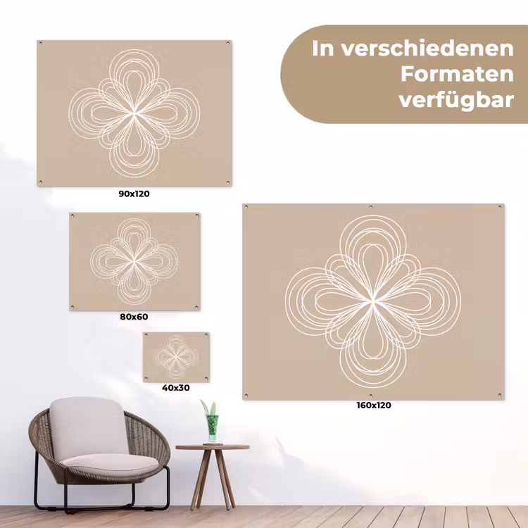 Gartenposter - Muster – Linien – Abstrakt – Minimalistisch – Beige — 6
