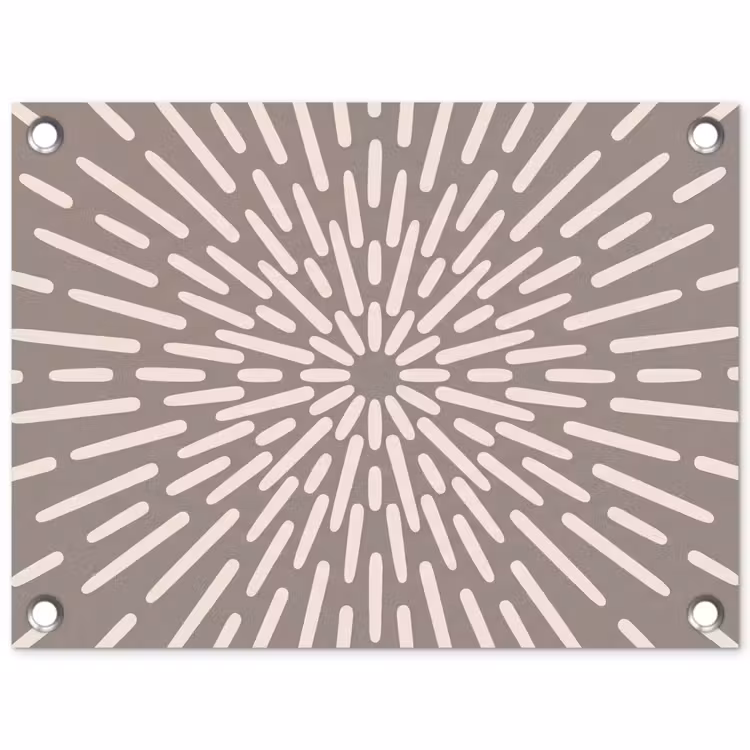 Gartenposter - Muster – Strahlen – Abstrakt – Modern – Grau — 1