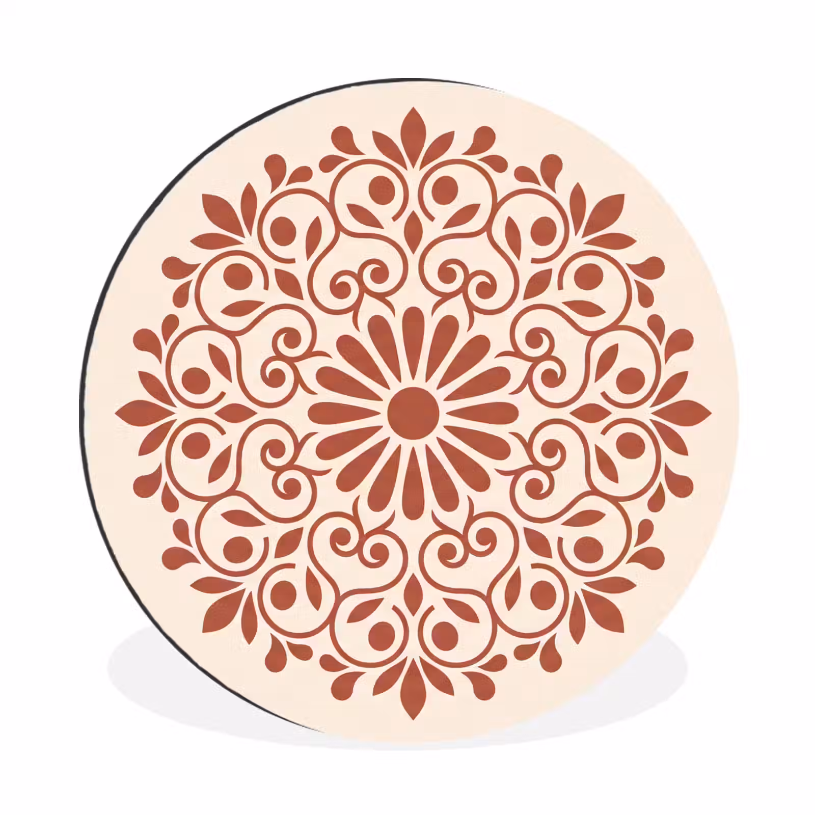 Alu-Dibond-Bild Rund - Dekoration – Kreis – Symmetrisch – Modern – Rotbraun — 1