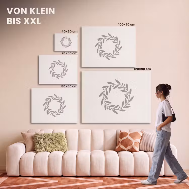 Akustikbild - Kranz – Blätter – Natur – Minimalistisch – Grau — 7