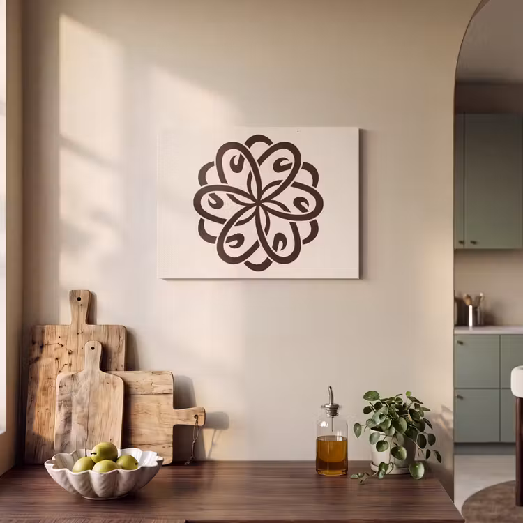 Akustikbild - Muster – Knopf – Abstrakt – Modern – Braun — 4