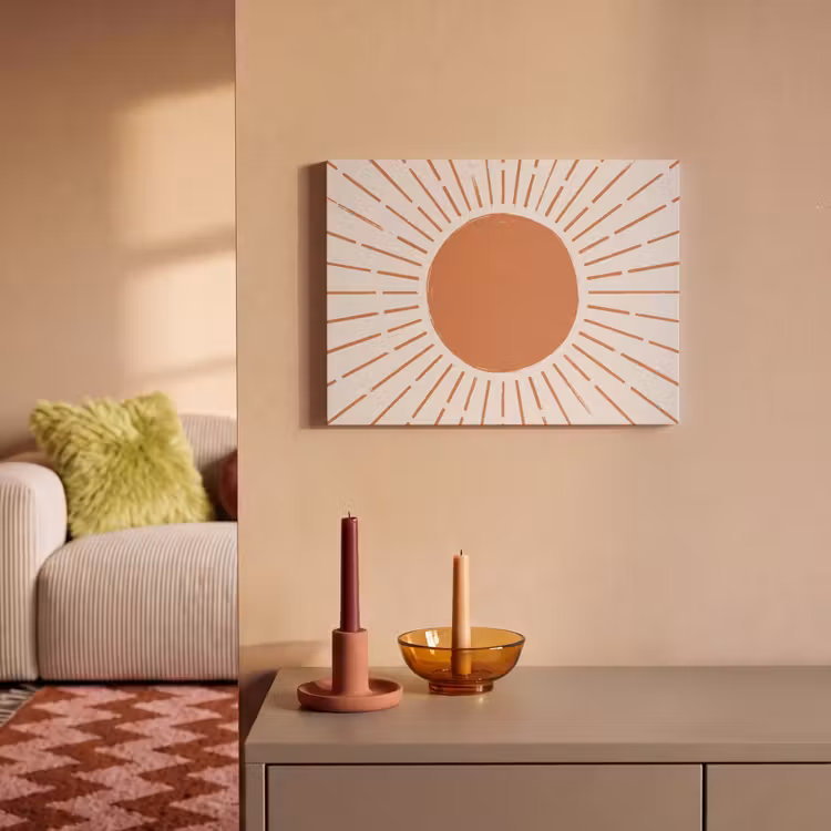 Akustikbild - Sonne – Strahlen – Abstrakt – Terrakotta – Modern — 2