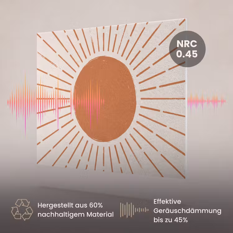 Akustikbild - Sonne – Strahlen – Abstrakt – Terrakotta – Modern — 3