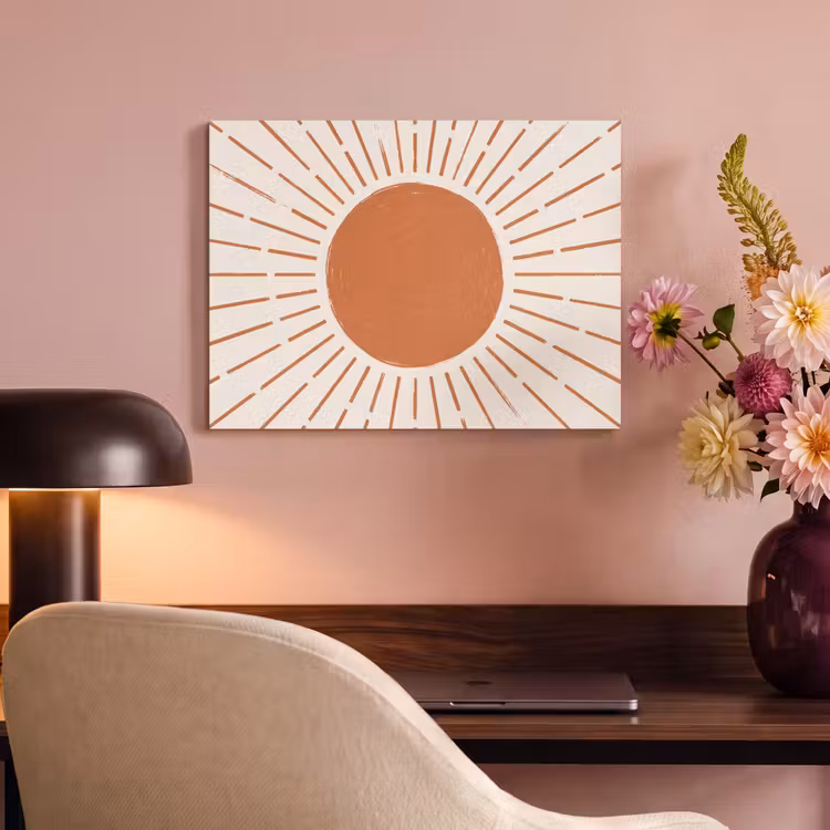 Akustikbild - Sonne – Strahlen – Abstrakt – Terrakotta – Modern — 6