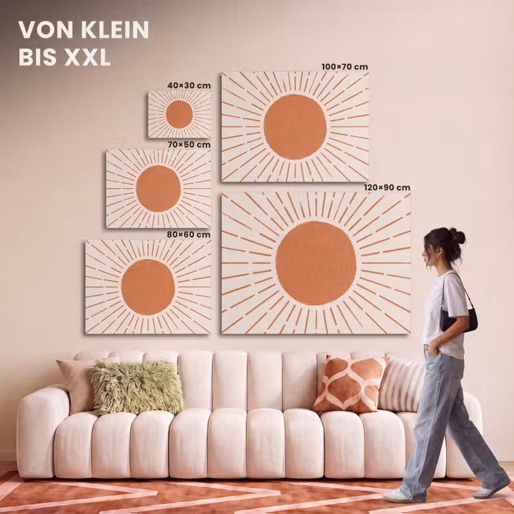 Akustikbild - Sonne – Strahlen – Abstrakt – Terrakotta – Modern — 7