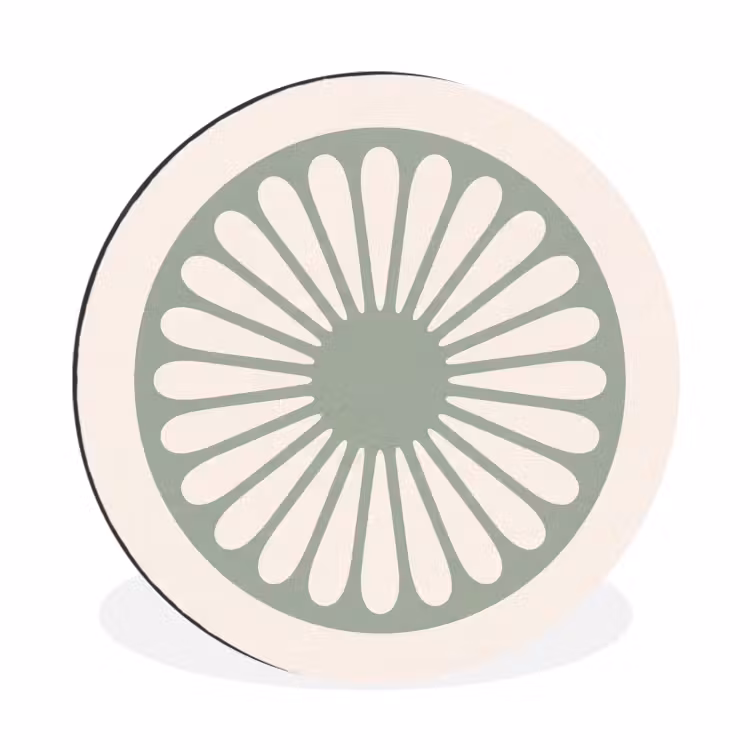 Alu-Dibond-Bild Rund - Zusammenfassung – Muster – Radial – Modern – Grün — 1