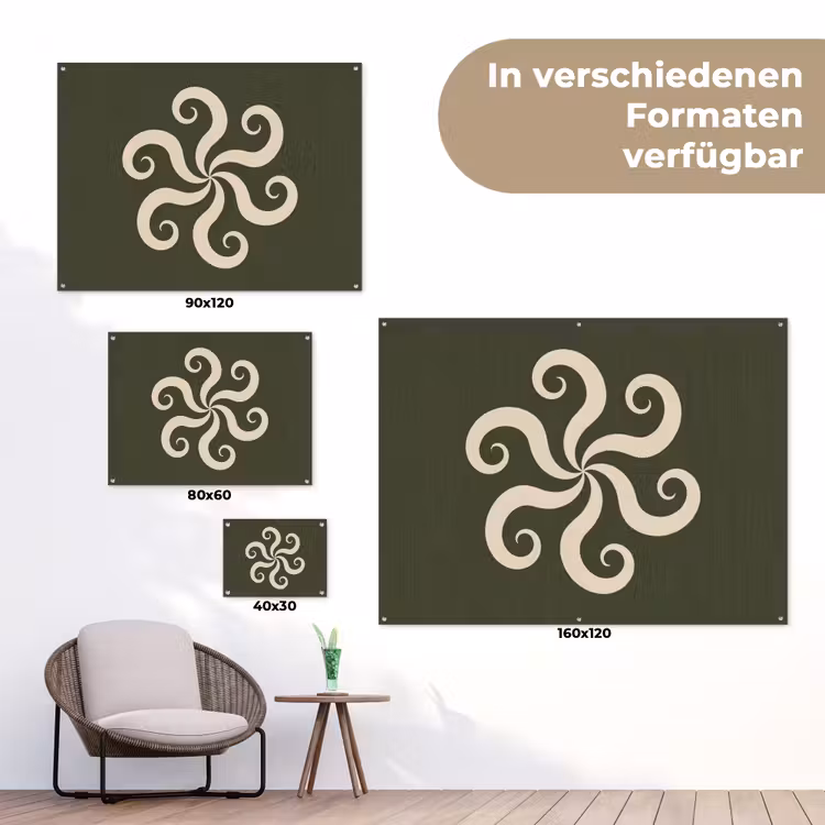 Gartenposter - Muster – Spirale – Abstrakt – Modern – Grün — 6