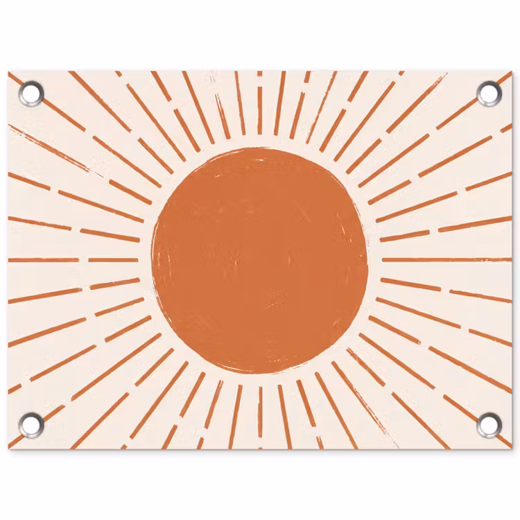 Gartenposter - Sonne – Strahlen – Abstrakt – Terrakotta – Modern — 1