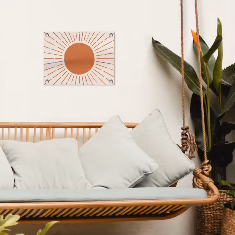 Gartenposter - Sonne – Strahlen – Abstrakt – Terrakotta – Modern — 4