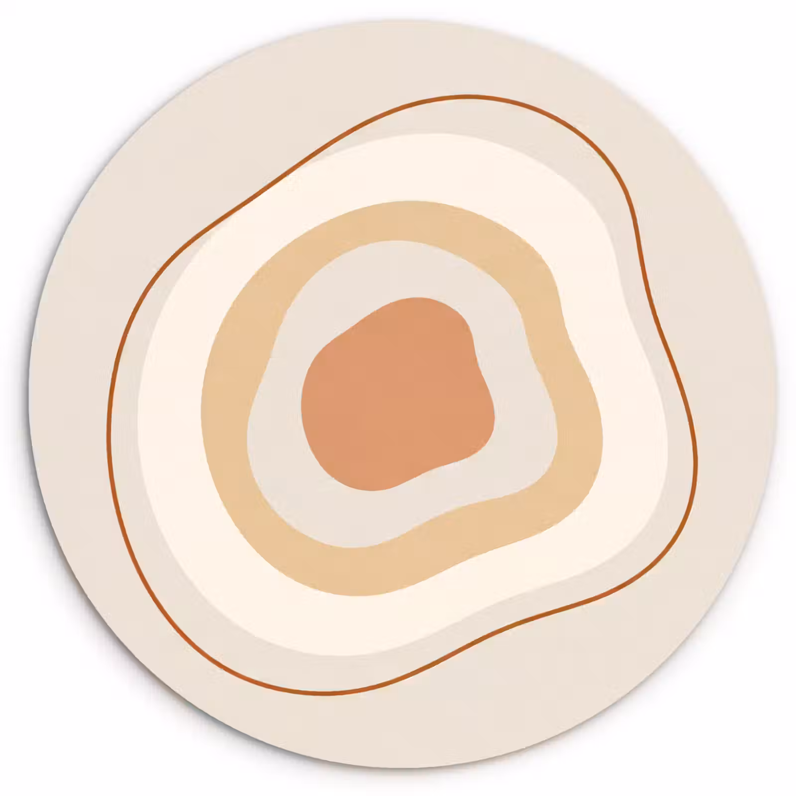 Glasbild Rund - Abstrakt – Organisch – Modern – Beige – Kunst — 1