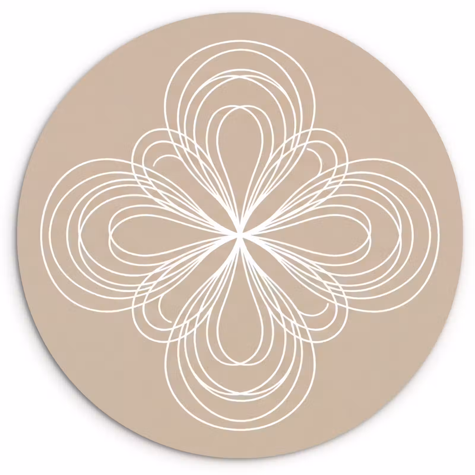 Glasbild Rund - Muster – Linien – Abstrakt – Minimalistisch – Beige — 1
