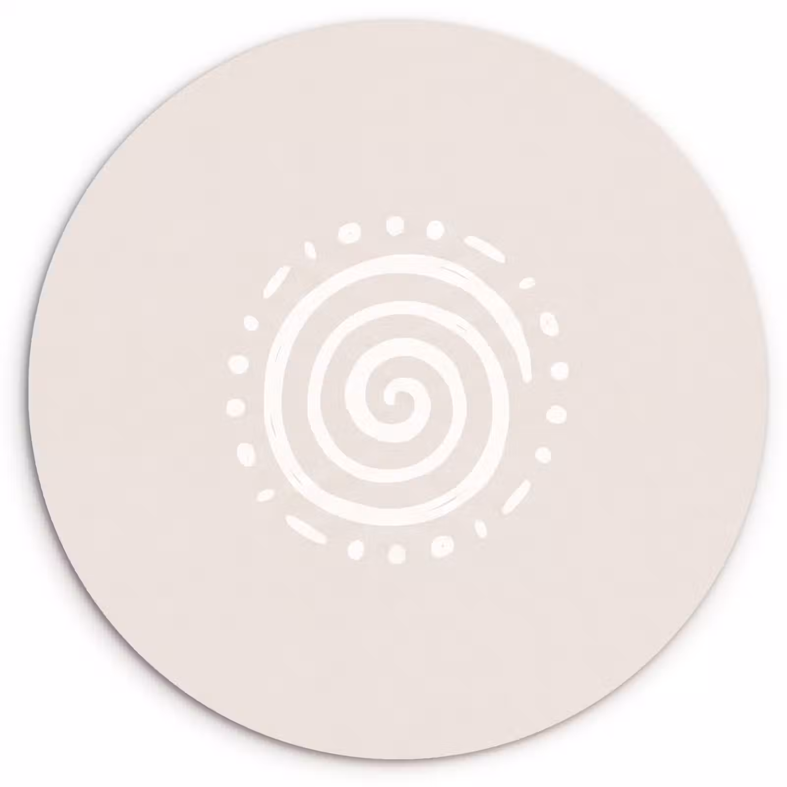 Glasbild Rund - Symbol – Spirale – Abstrakt – Minimalistisch – Beige — 1