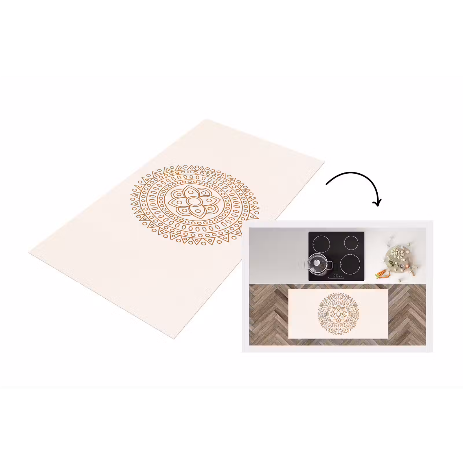 Küchenläufer - Mandala – Geometrisch – Abstrakt – Orientalisch – Braun — 1