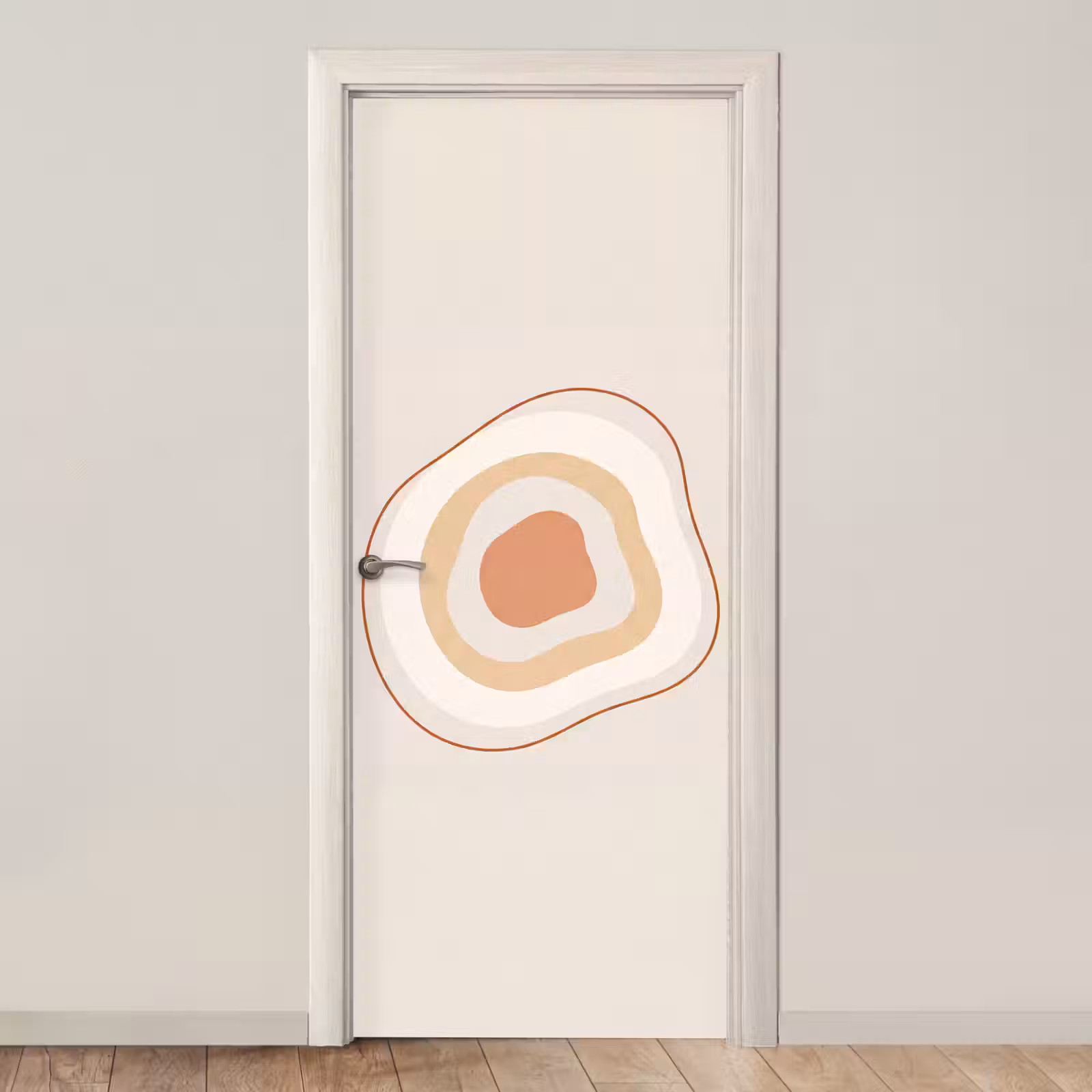 Türtapete - Abstrakt – Organisch – Modern – Beige – Kunst — 1