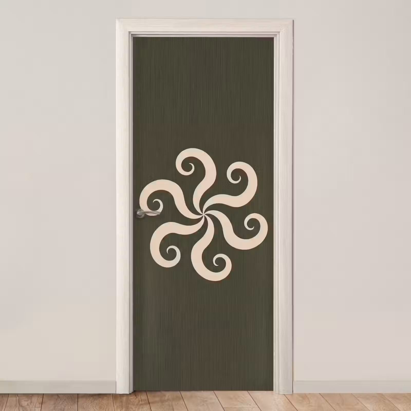 Türtapete - Muster – Spirale – Abstrakt – Modern – Grün — 1