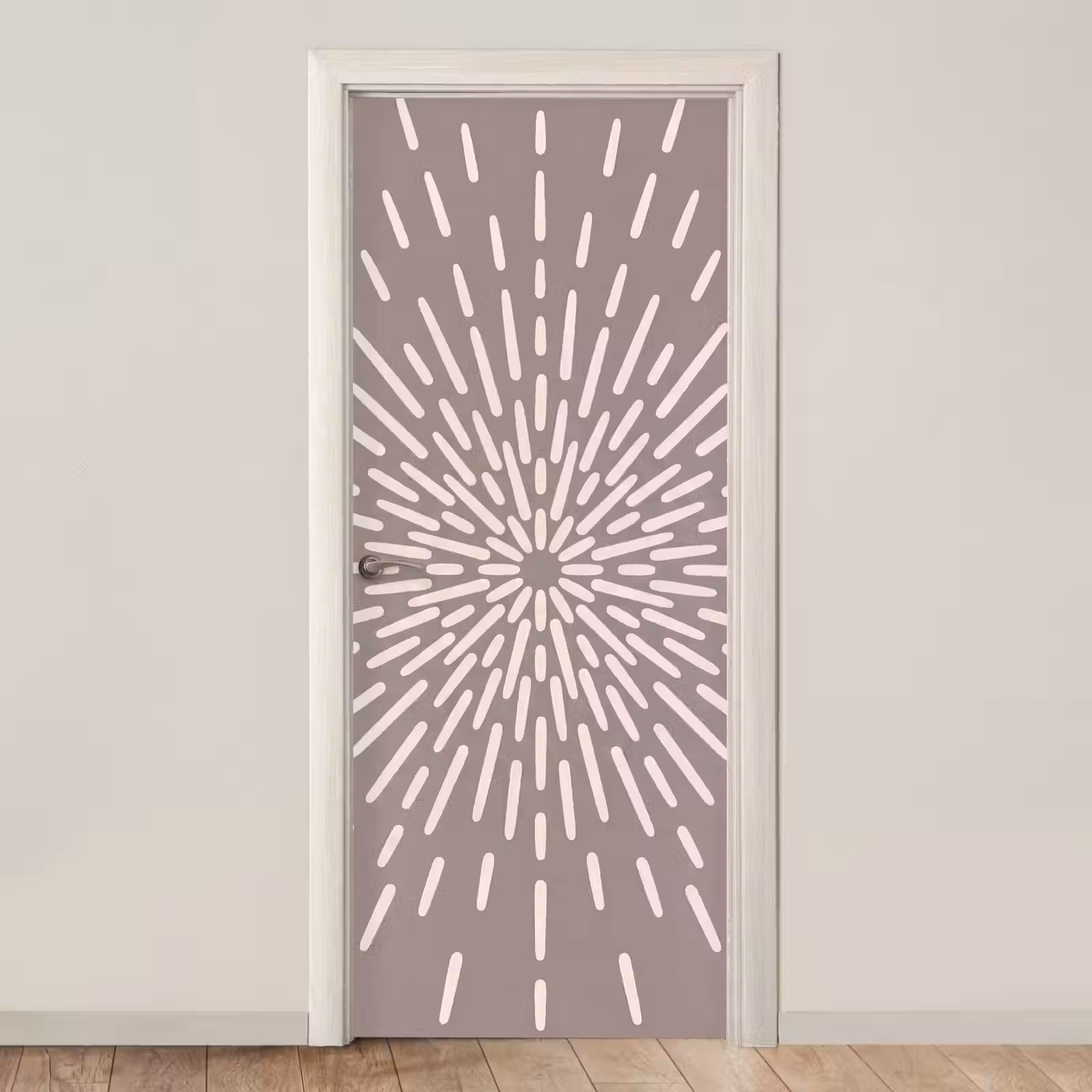 Türtapete - Muster – Strahlen – Abstrakt – Modern – Grau — 1