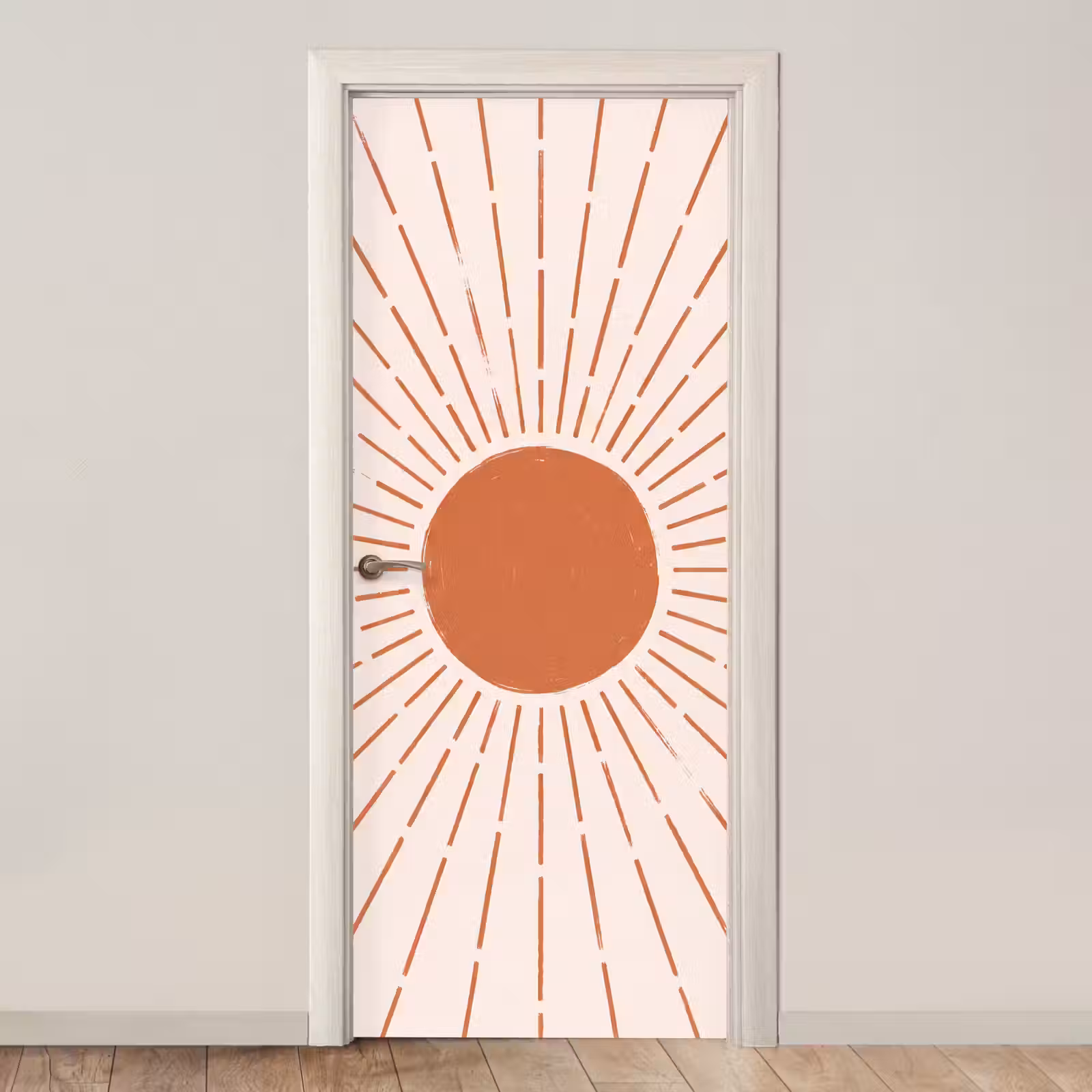 Türtapete - Sonne – Strahlen – Abstrakt – Terrakotta – Modern — 1