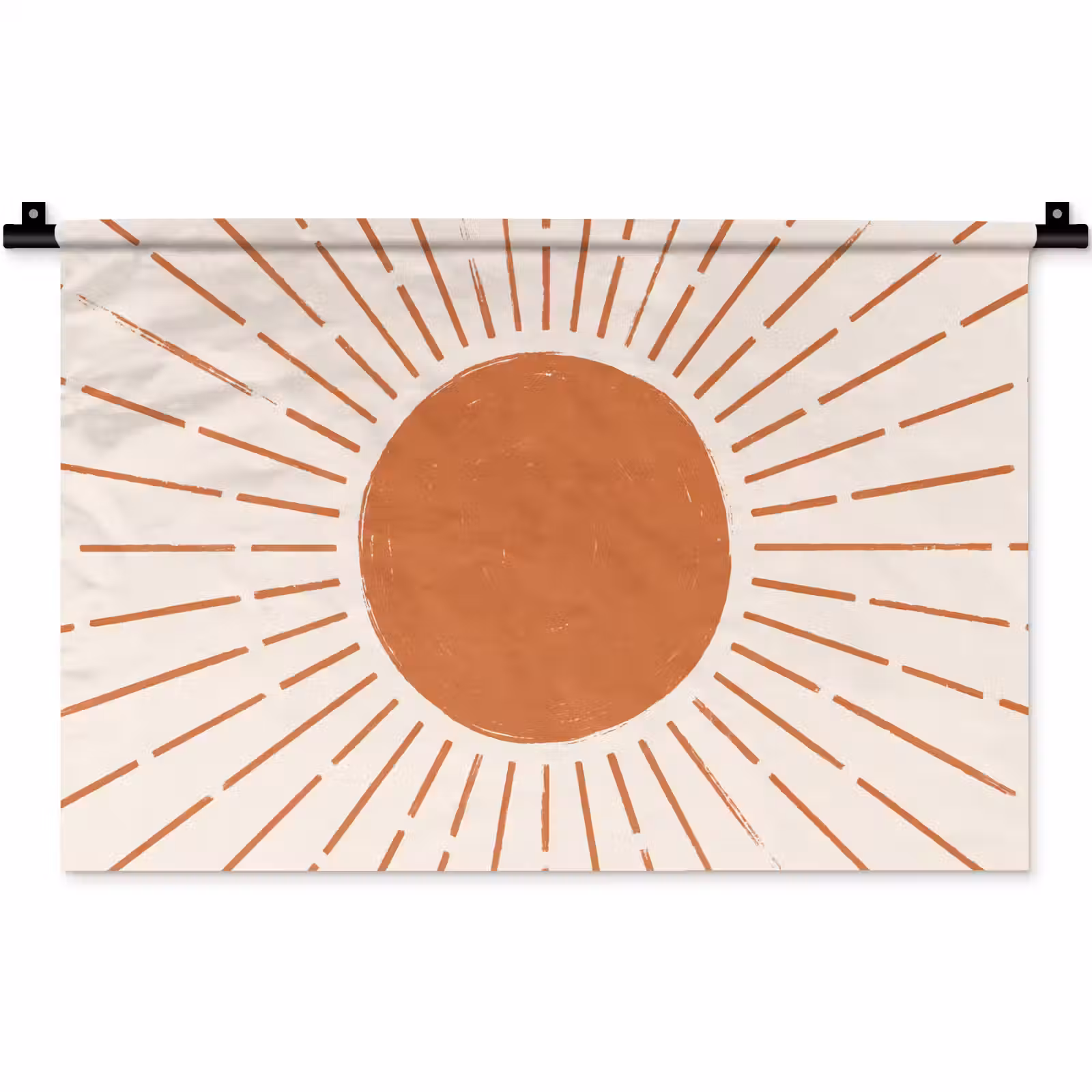 Wandteppich - Sonne – Strahlen – Abstrakt – Terrakotta – Modern — 1